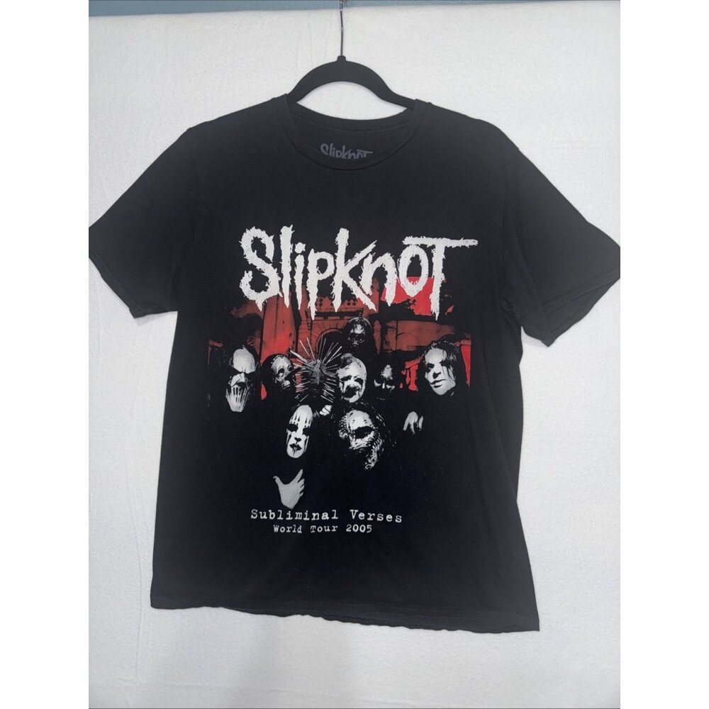 SLIPKNOT Subliminal Verses 2005 World Tour Rock Band Black T-shirt Medium